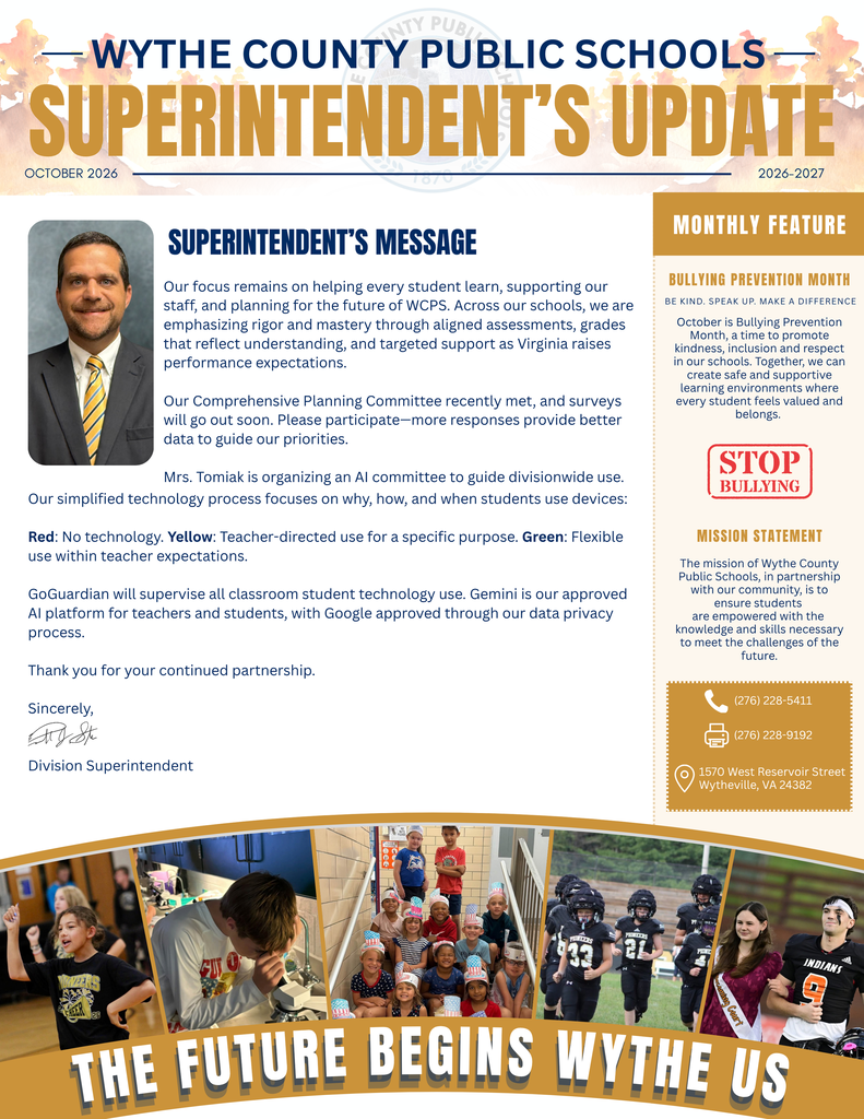 October 2026 Superintendent's Update