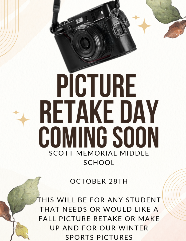 Fall Picture Make Ups and retakes as well as Winter Sport Pictures will be on October 28th.