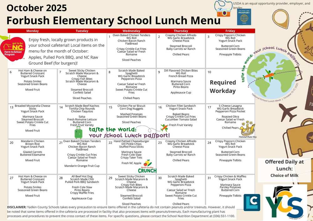 lunch menu