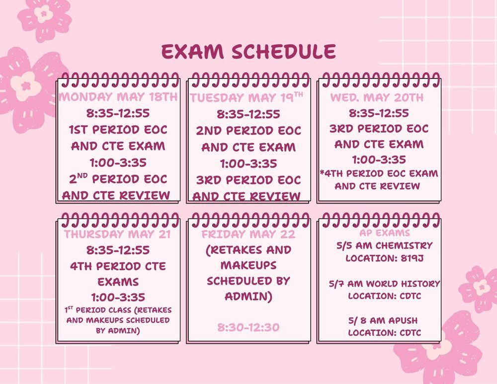 Spring Exam Schedule