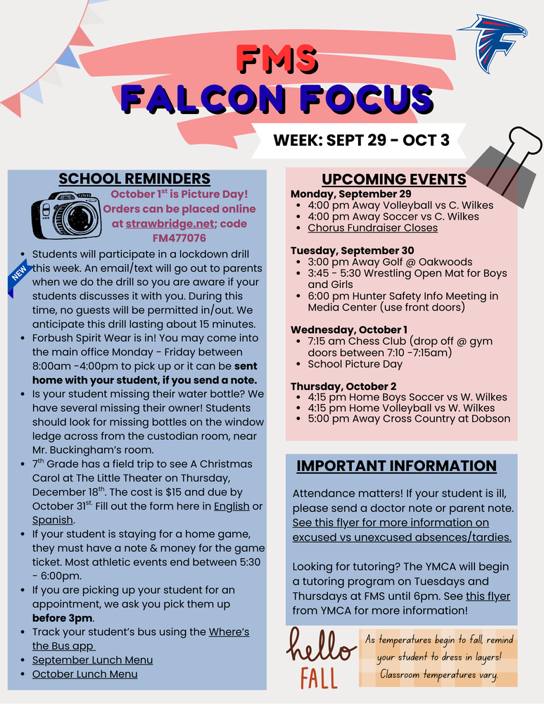 9/29 Newsletter