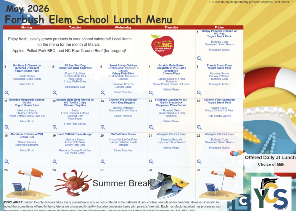 may lunch menu