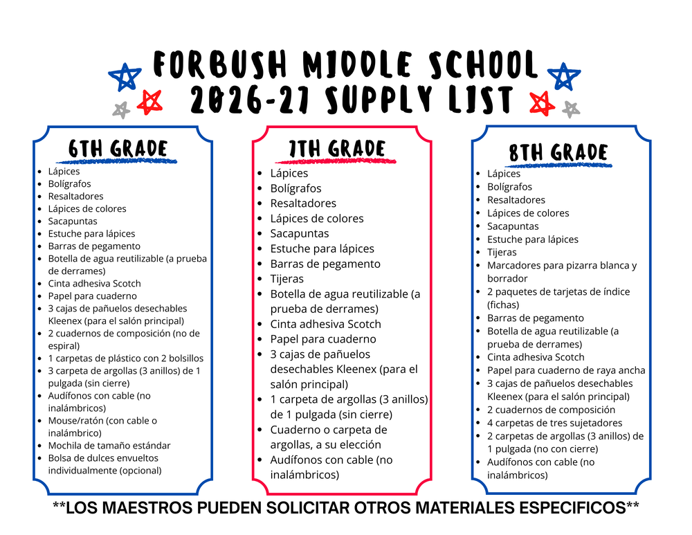School Supply List