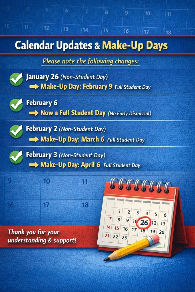 Calendar Updates & Make-Up Days