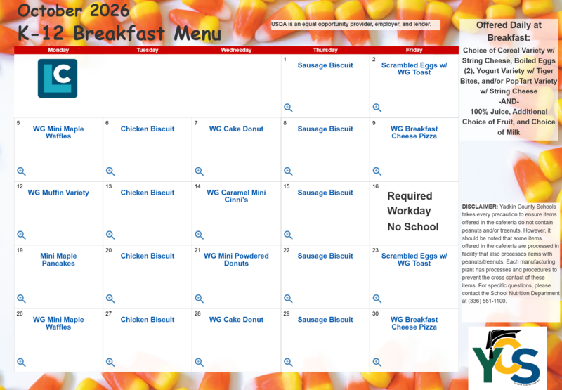 breakfast menu