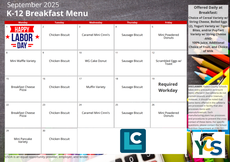 breakfast menu