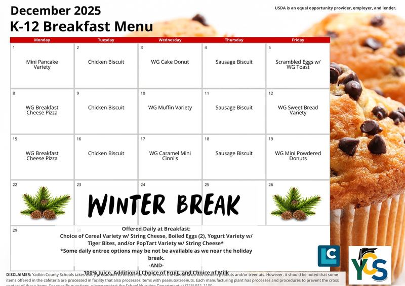 december breakast menu