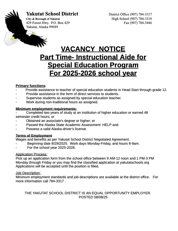 Vac SPED Aide