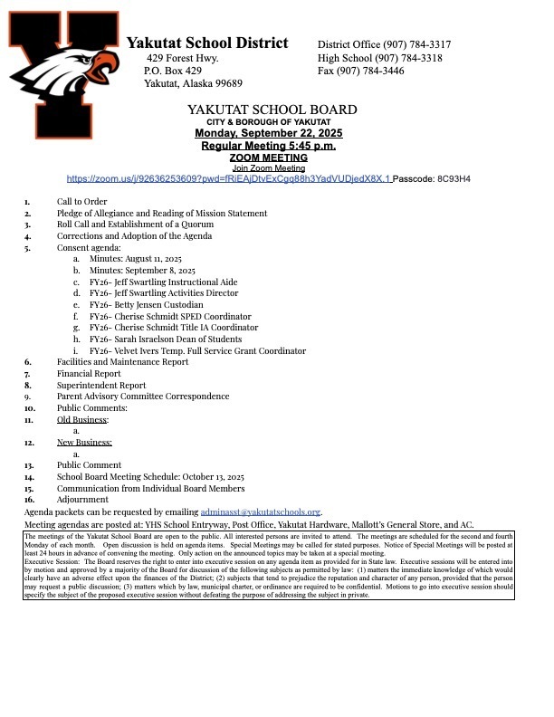 9/22/25 updated agenda