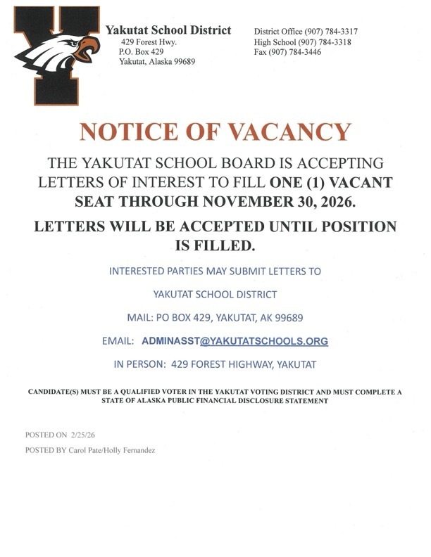 Notice of Board Vacancy