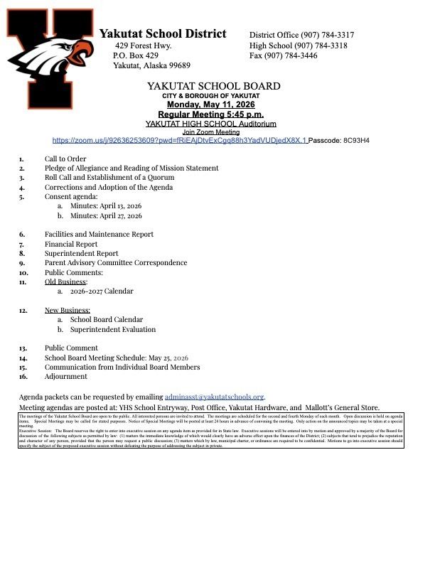 5/11/26 School board meeting