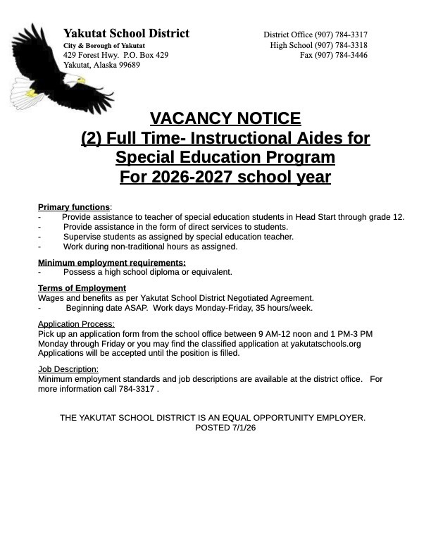 Vacancy Notice