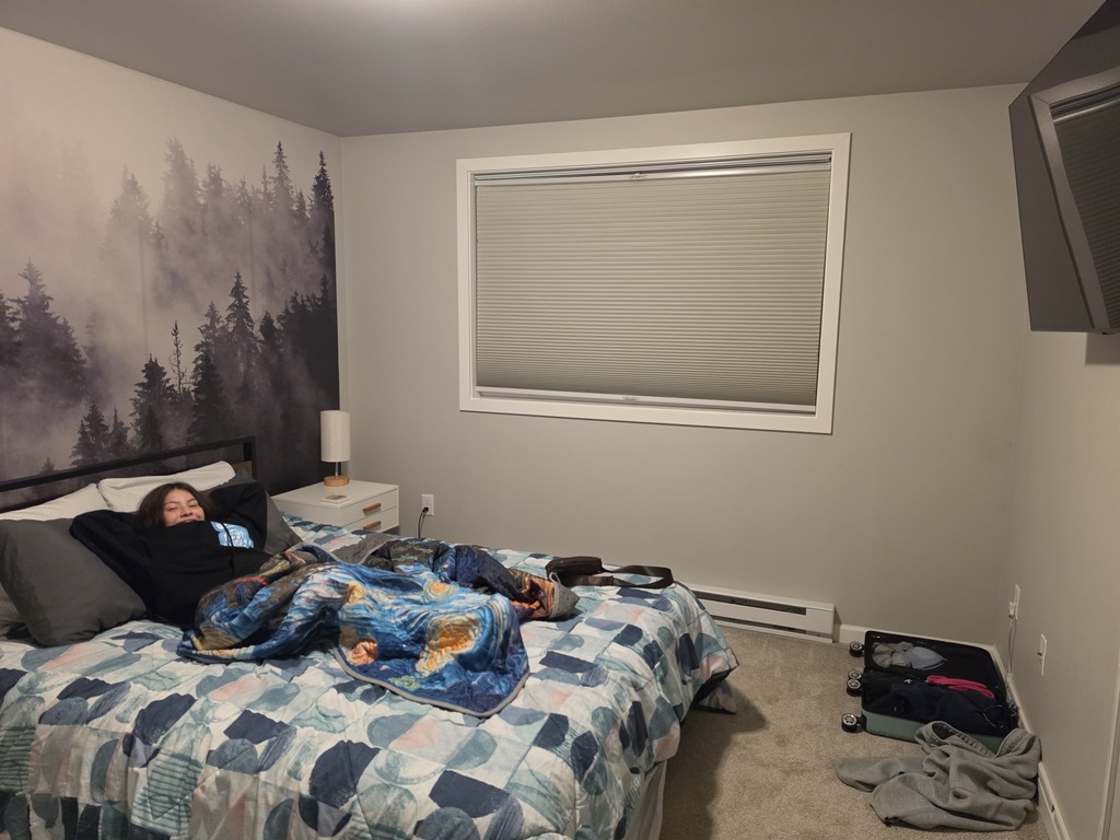 Ellaina enjoying her own room. 