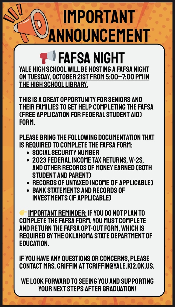 Fafsa night flyer