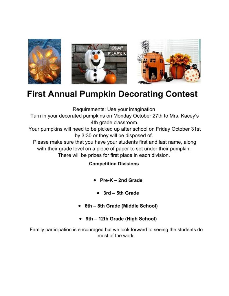Pumpkin decorating contest flyer