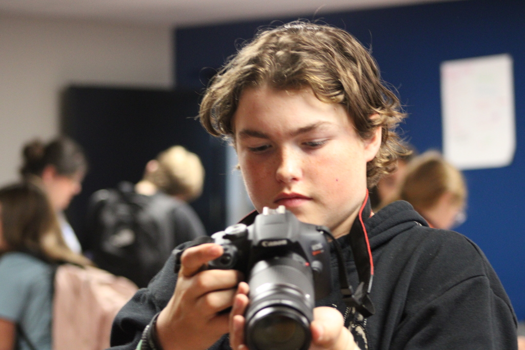 Student practicing photography