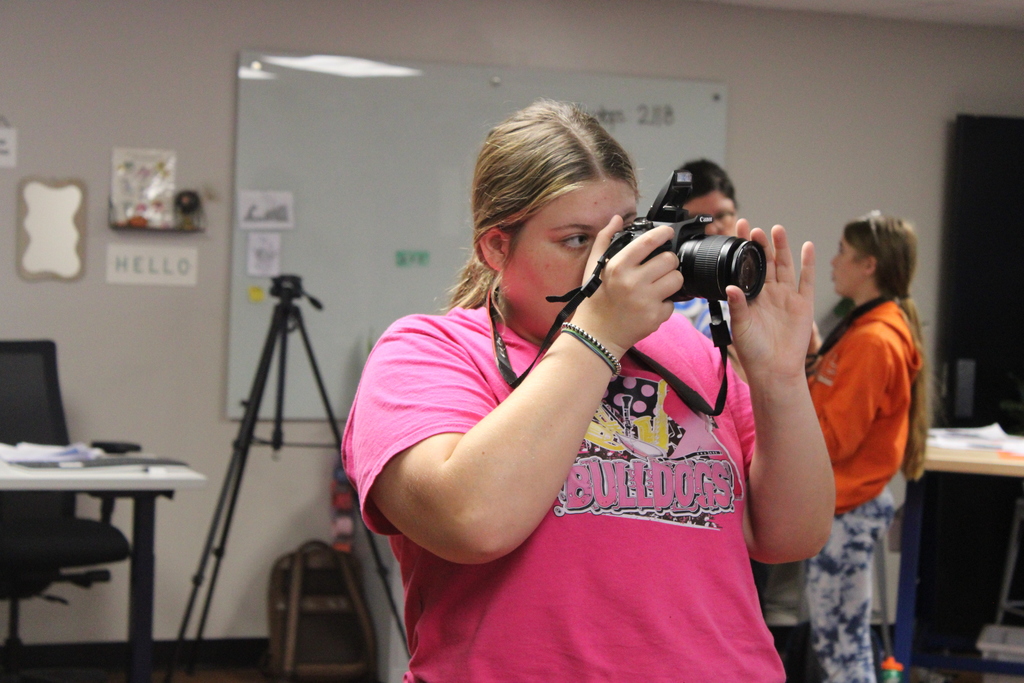 Student practicing photography