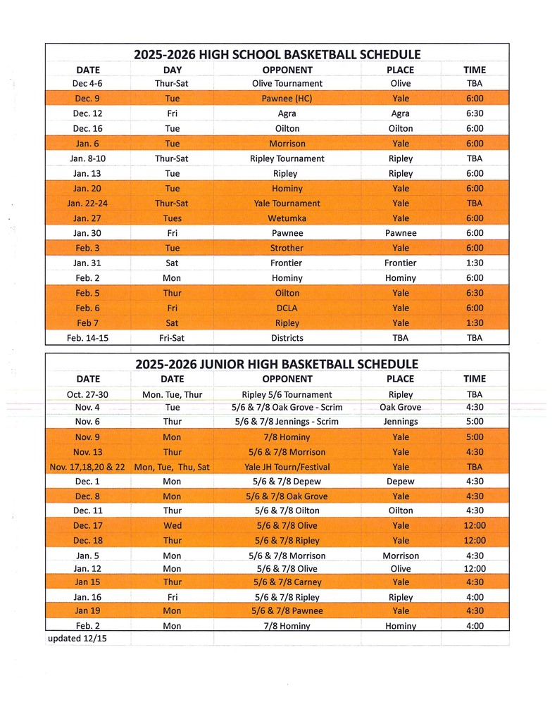 UPDATED 25-26 BB SCHEDULE
