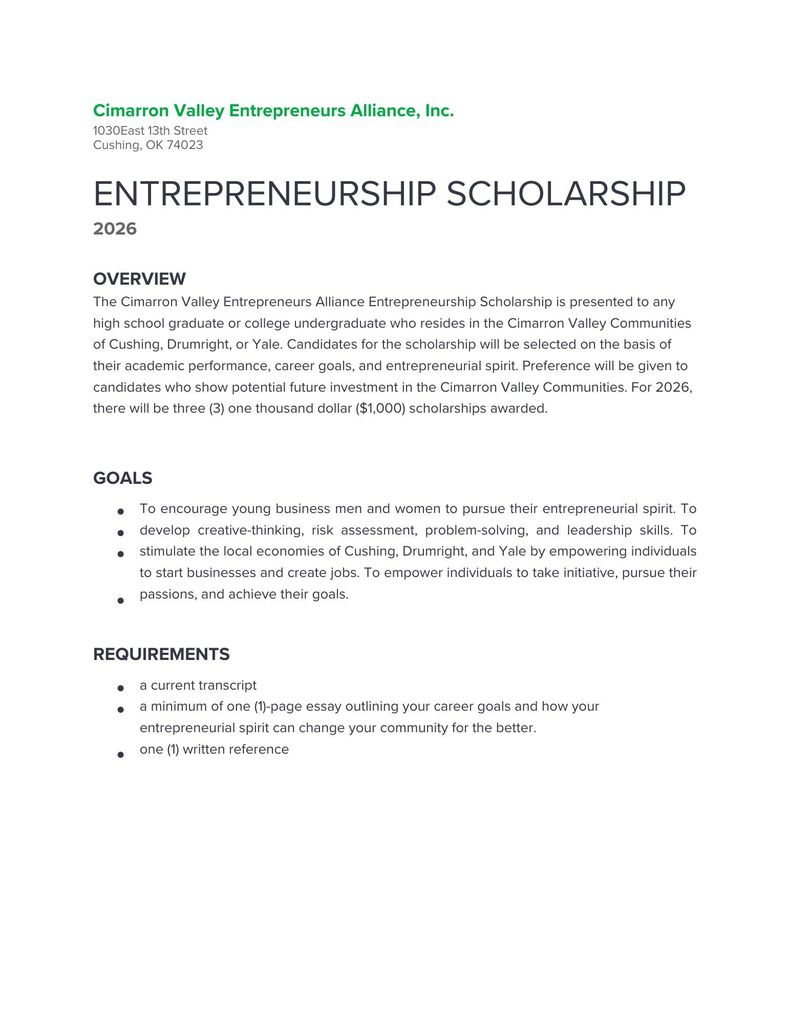 Scholarship Flyer