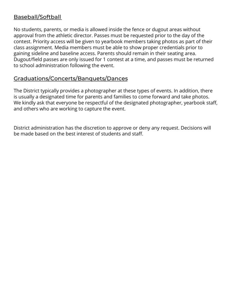 School Event Floor/Field Accessibility Policy