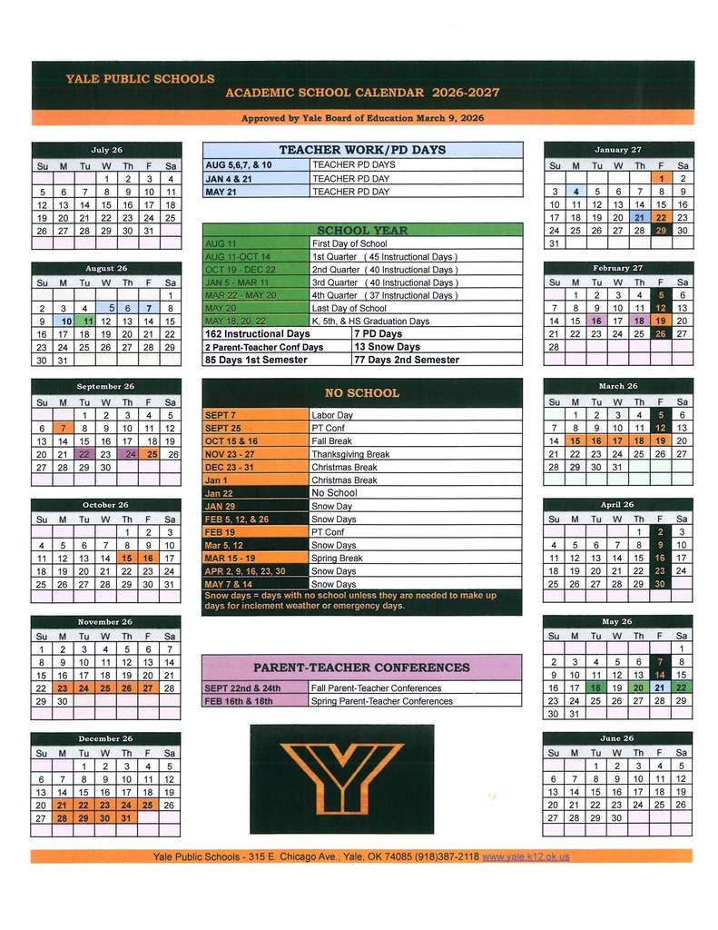 3.9 Approved 26-27 Calendar
