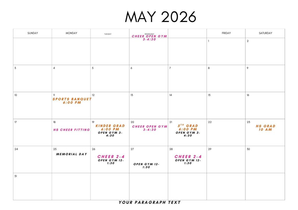 Summer Pride Calendar