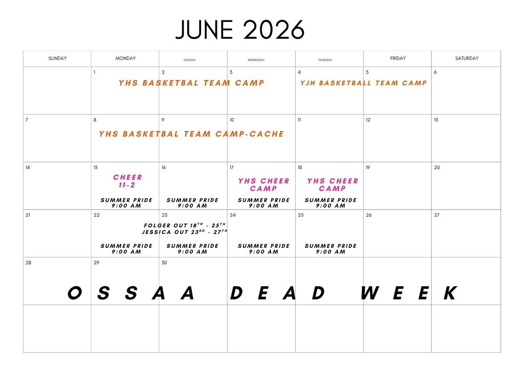 Summer Pride Calendar