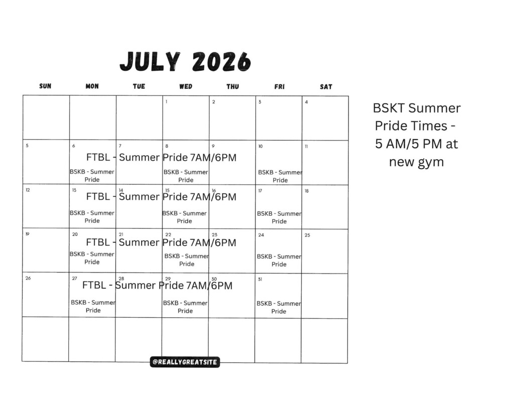 Summer Pride Calendar