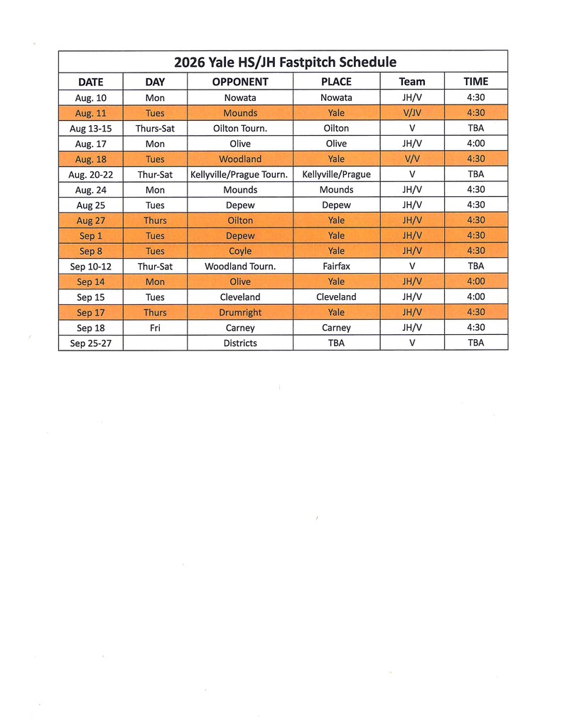 2026 FP SB schedule