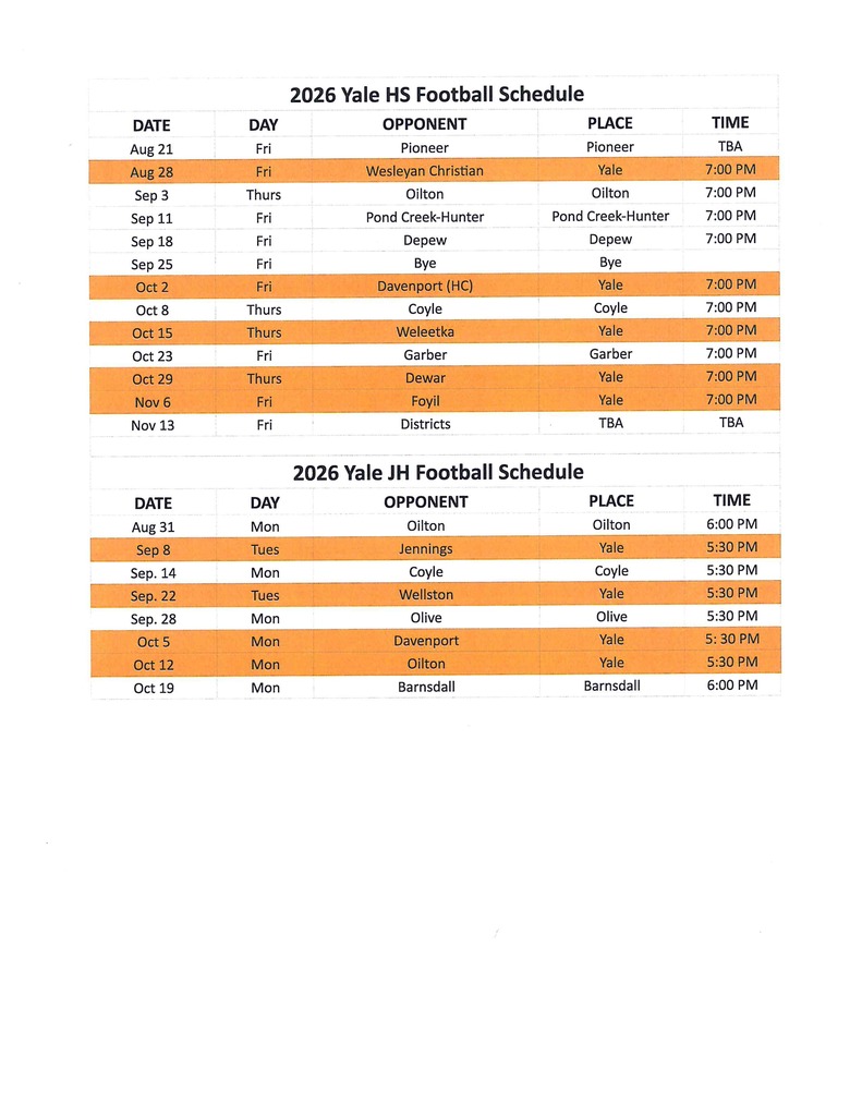 2026 FB  schedule