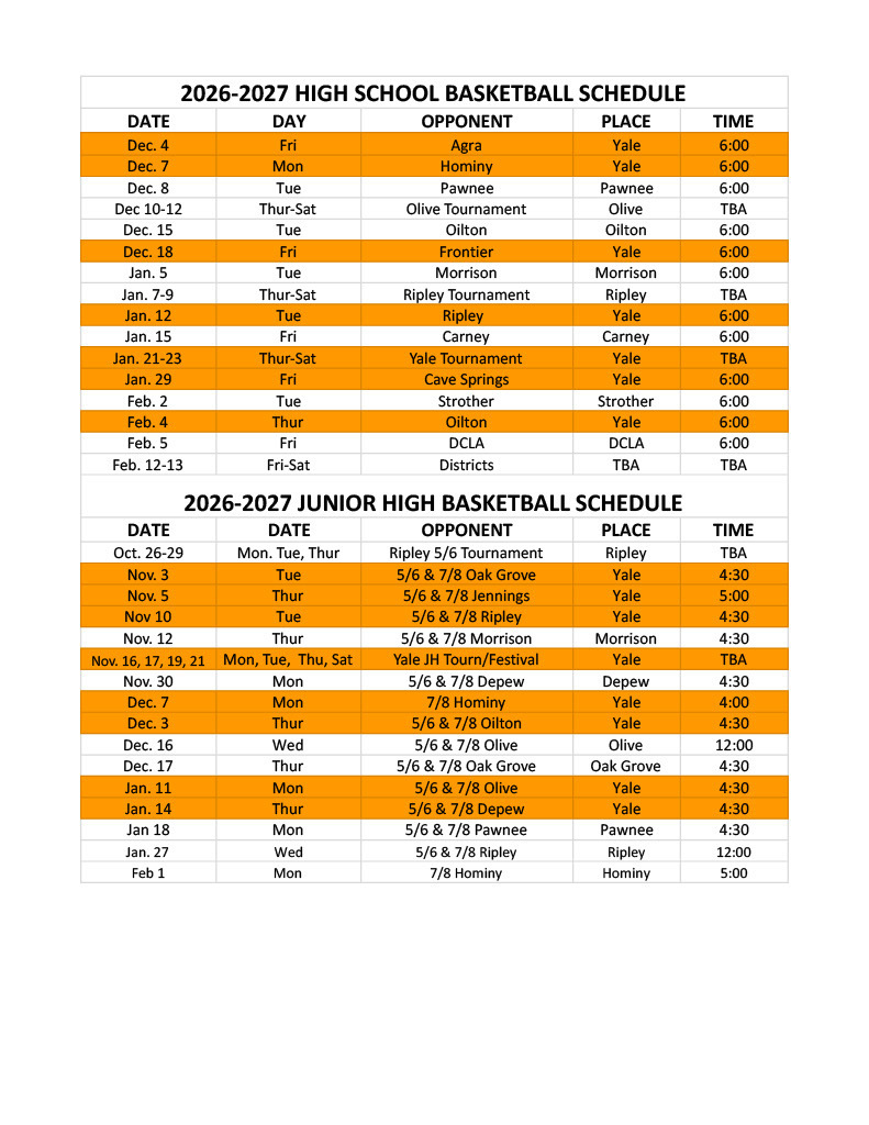 Basketball Schedule
