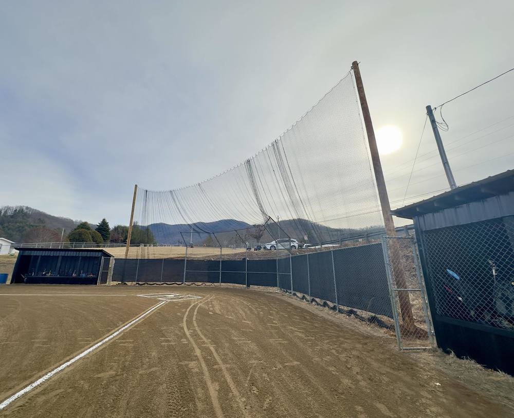 baseball field backstop and home plate