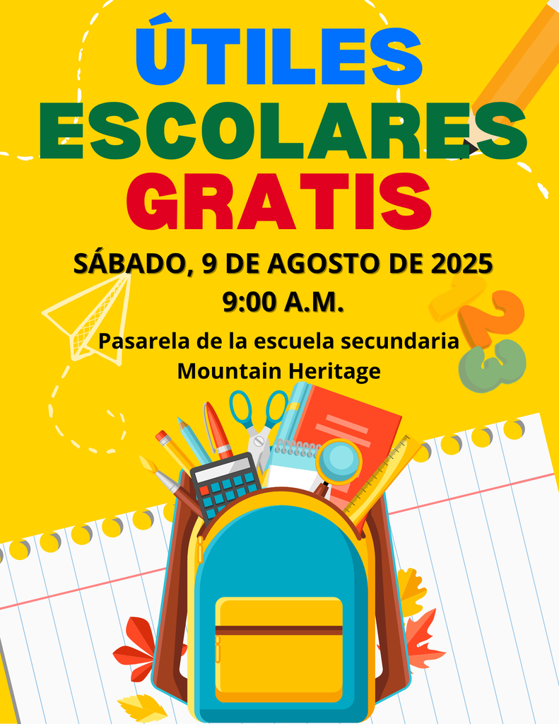 Spanish flyer free school supplies