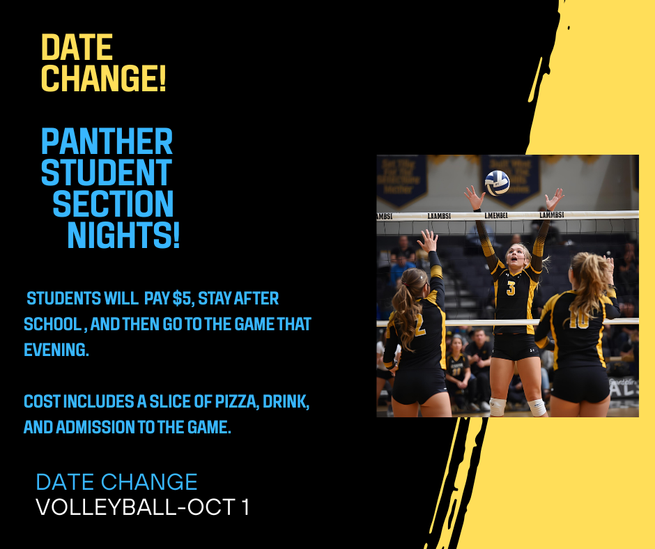 Volleyball date change to Oct 1