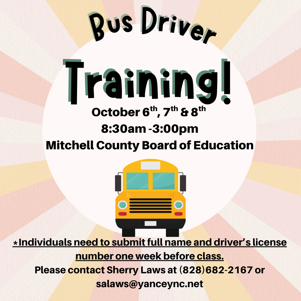 bus driver training October 6-8
