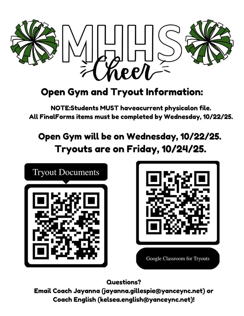 Open Gym and Tryout Information