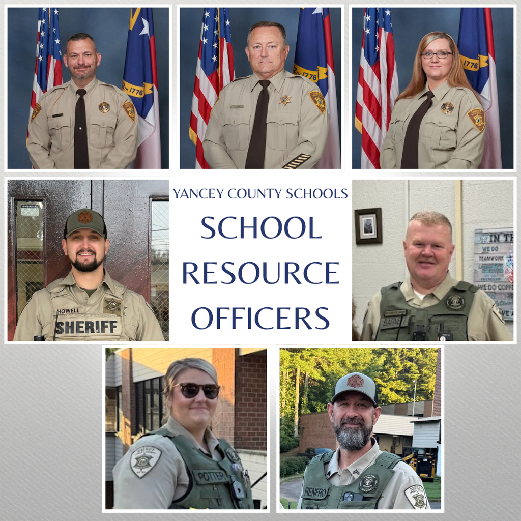 Yancey County Schools School Resource Officers pictures of 5 men and 2 women officers
