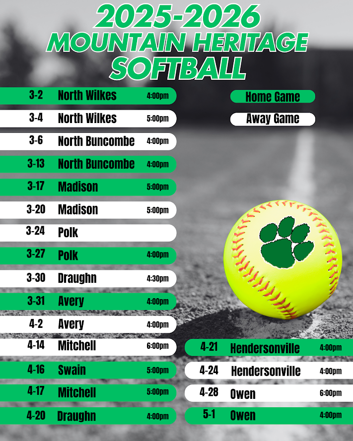 2026 MHHS Softball Schedule 