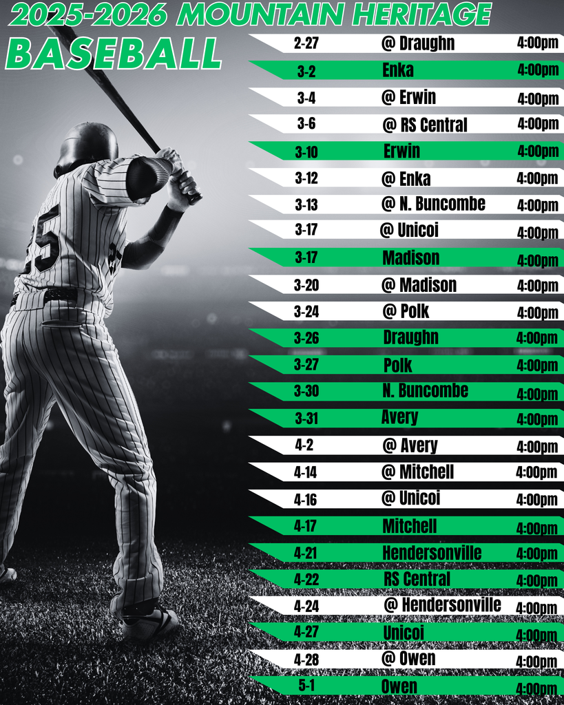 2026 MHHS Baseball Schedule 