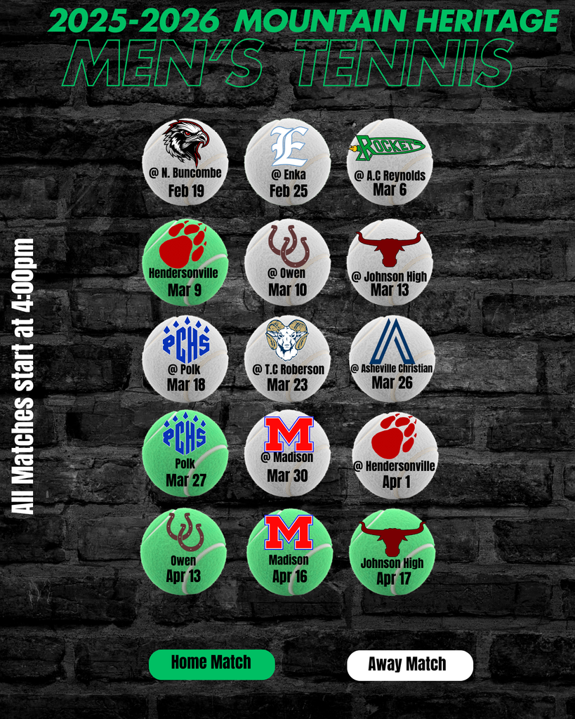 2026 MHHS Men's Tennis Schedule 