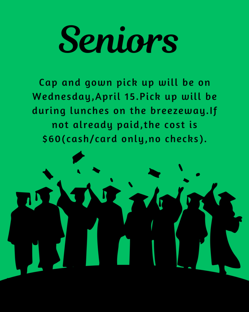 MHHS cap and gown pick up