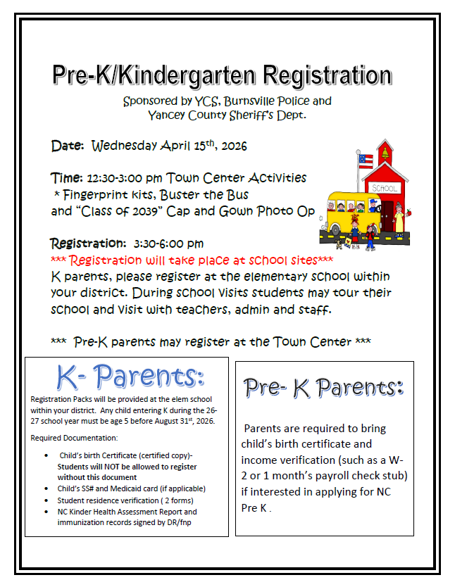 Kindergarten registration info