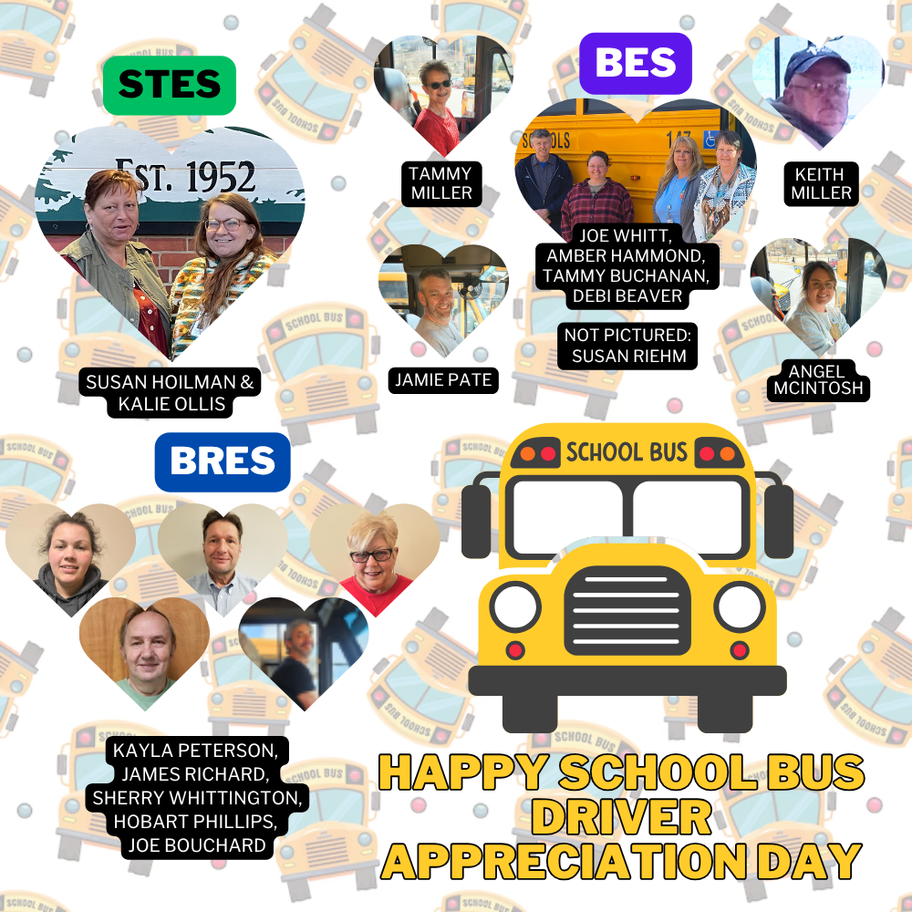 pictures of bus drivers with a caption that says "Happy school bus driver appreciation day"