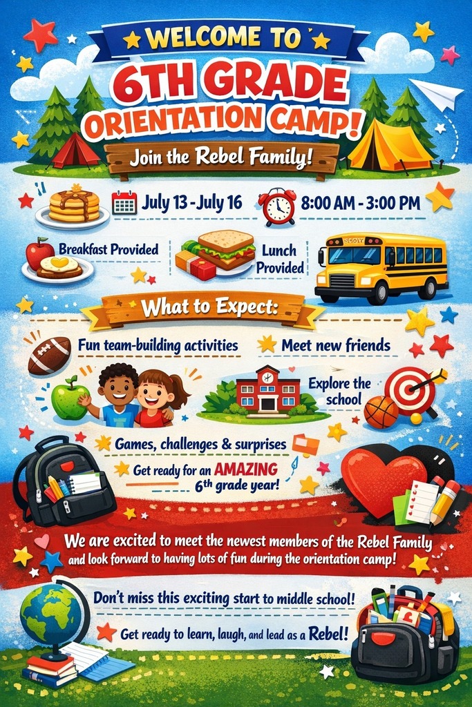 6th grade orientation flyer in English