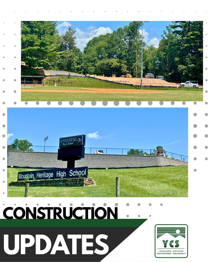 Construction updates - picture of retaining wall on jobsite and men pouring concrete