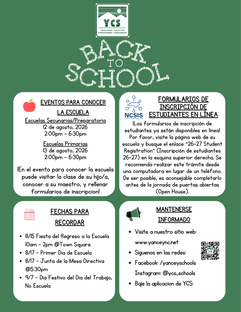 back to school information in spanish