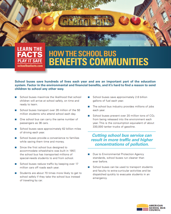 how the school bus benefits communities