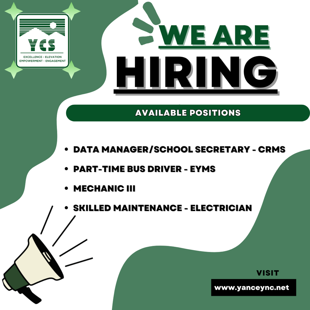 we are hiring - data manager/school secretary, bus driver, mechanic 3, electrician