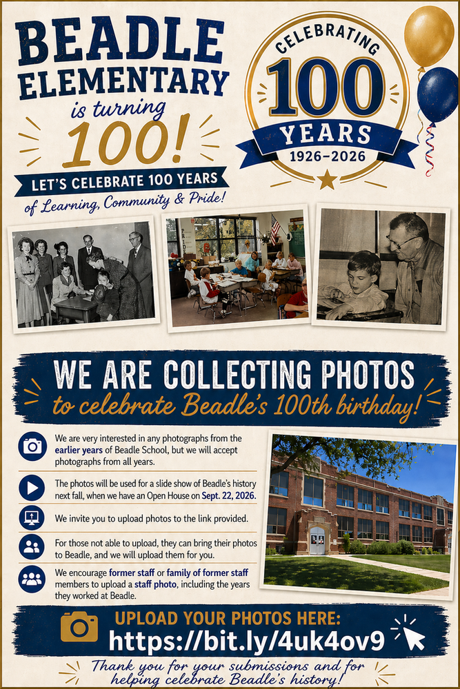 Beadle Elementary is Celebrating 100 Years!
