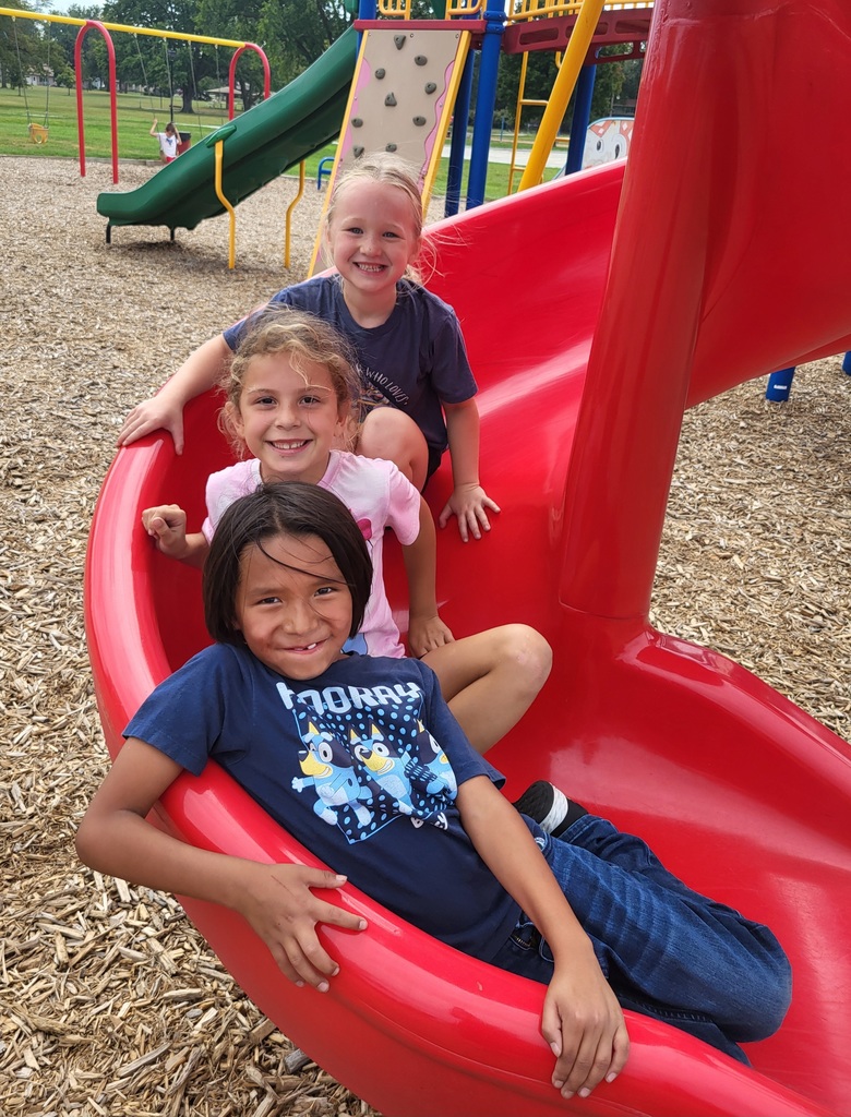 3 kids on slide